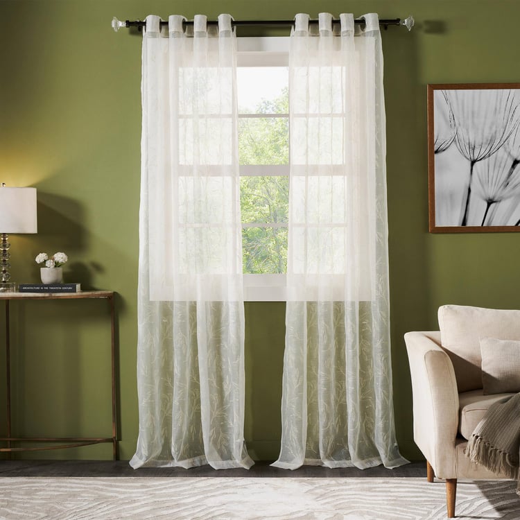 DECO WINDOW Pristine Ivory Set of 2 Sheer Door Curtains