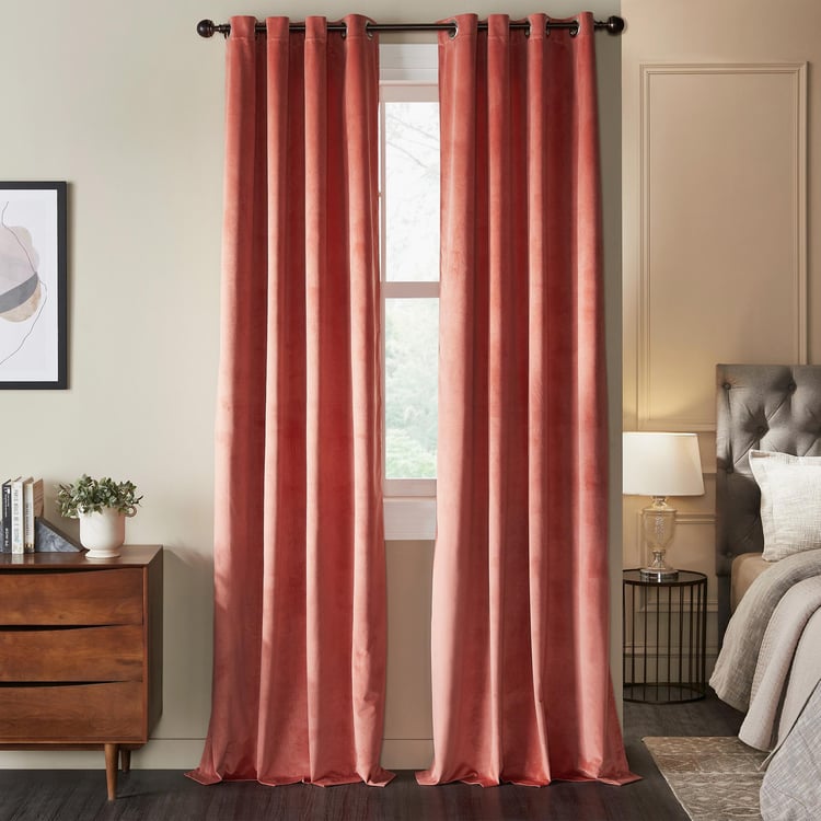 DECO WINDOW Heirloom Red Set of 2 Blackout Door Curtains