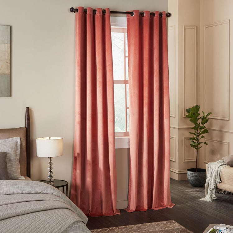 DECO WINDOW Heirloom Red Set of 2 Blackout Door Curtains