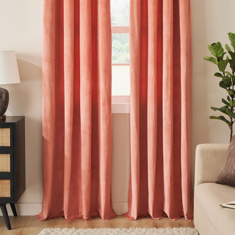 DECO WINDOW Heirloom Red Set of 2 Blackout Door Curtains