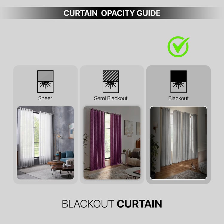 DECO WINDOW Mineral Grey Set of 2 Blackout Door Curtains - 7ft