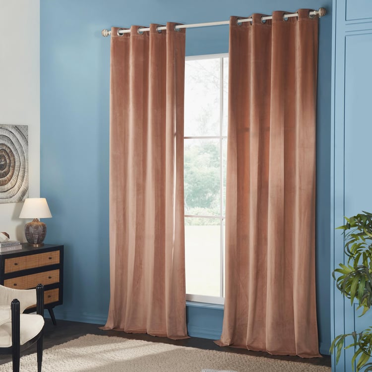 DECO WINDOW Rising Peach Set of 2 Blackout Door Curtains