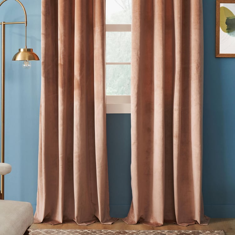 DECO WINDOW Rising Peach Set of 2 Blackout Door Curtains