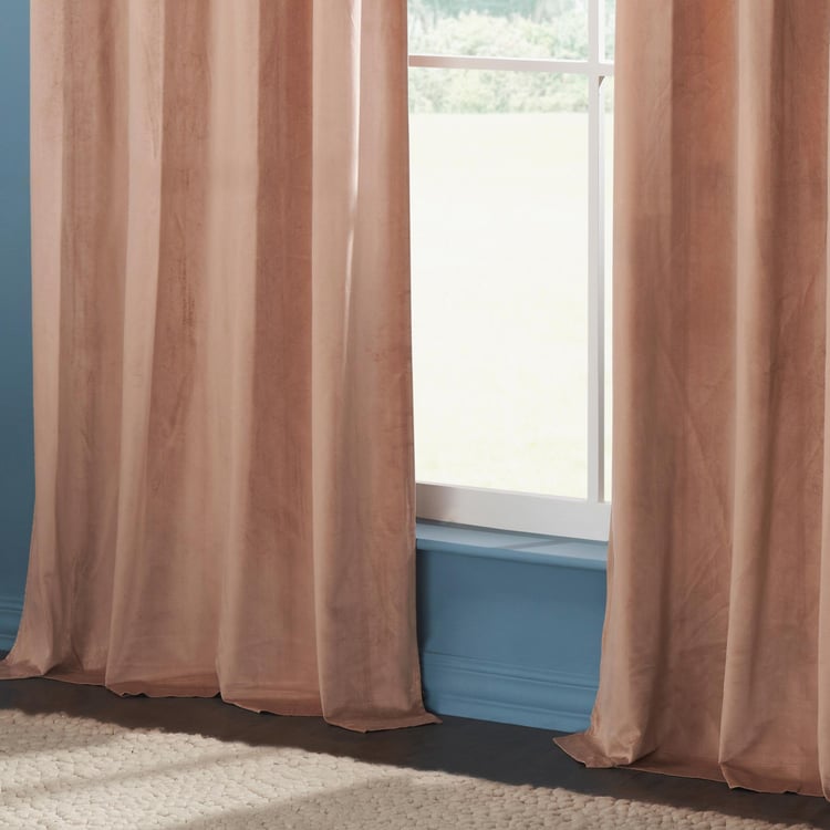 DECO WINDOW Rising Peach Set of 2 Blackout Door Curtains