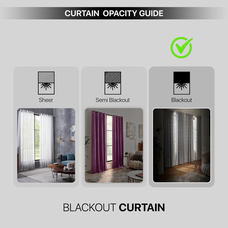 DECO WINDOW Mineral Grey Set of 2 Blackout Door Curtains - 7ft