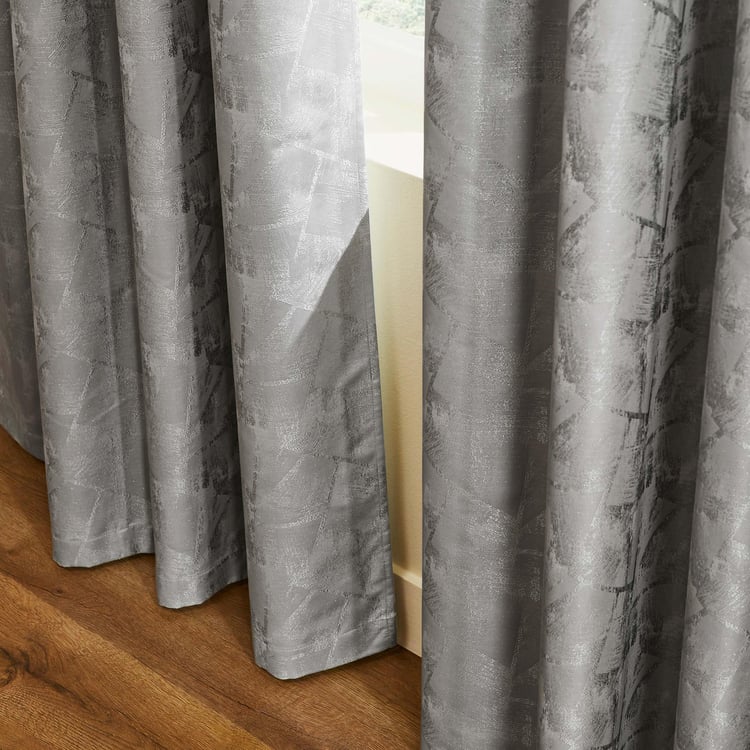 DECO WINDOW Mineral Grey Set of 2 Blackout Door Curtains - 7ft