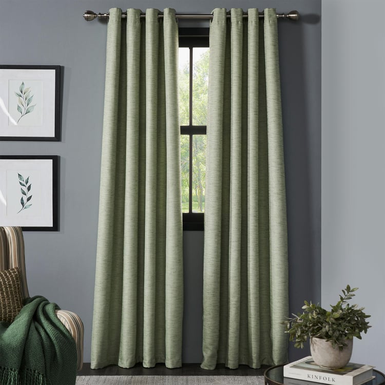 DECO WINDOW Horticulture Green Set of 2 Blackout Door Curtains