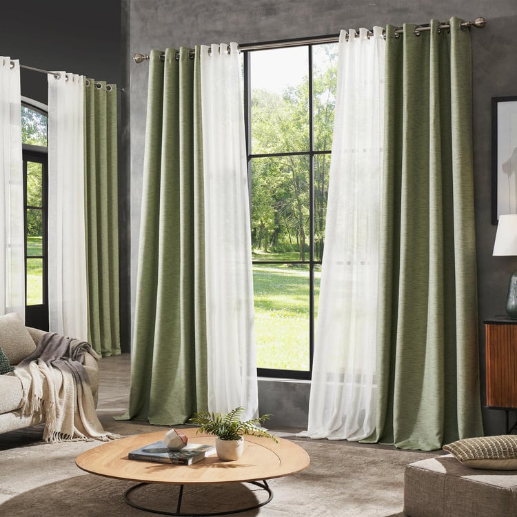 DECO WINDOW Horticulture Green Set of 2 Blackout Door Curtains