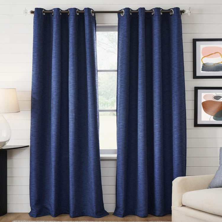 DECO WINDOW Antarctica Blue Set of 2 Blackout Door Curtains