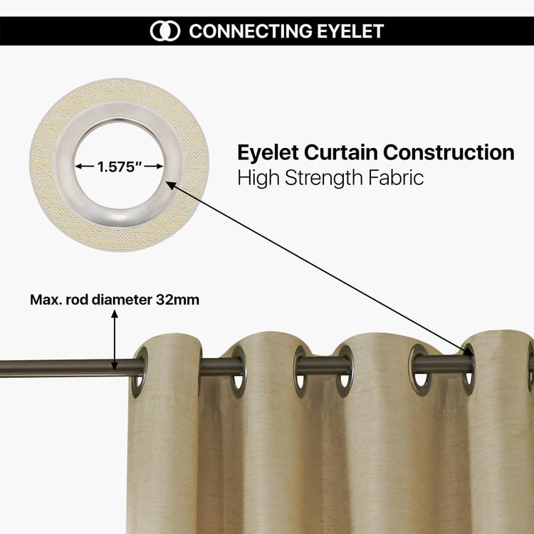 DECO WINDOW Pristine Ivory Set of 2 Blackout Door Curtains - 7ft