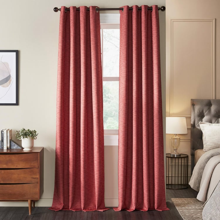 DECO WINDOW Heirloom Red Set of 2 Blackout Door Curtains