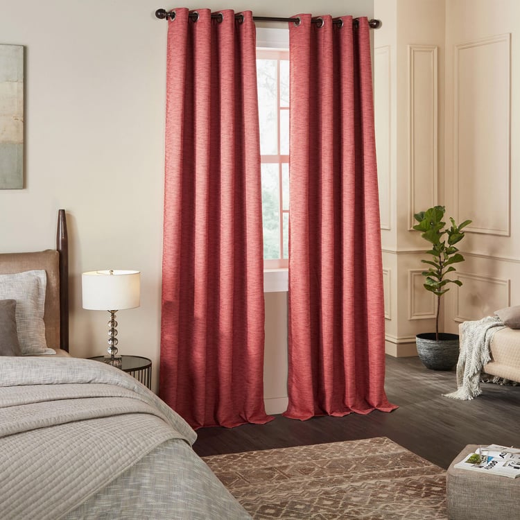 DECO WINDOW Heirloom Red Set of 2 Blackout Door Curtains