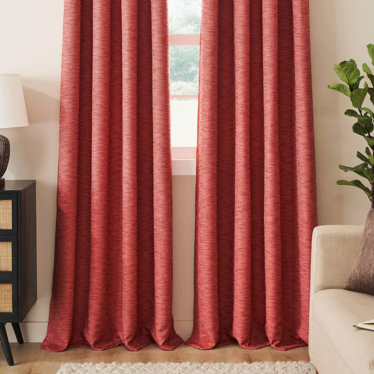 DECO WINDOW Heirloom Red Set of 2 Blackout Door Curtains