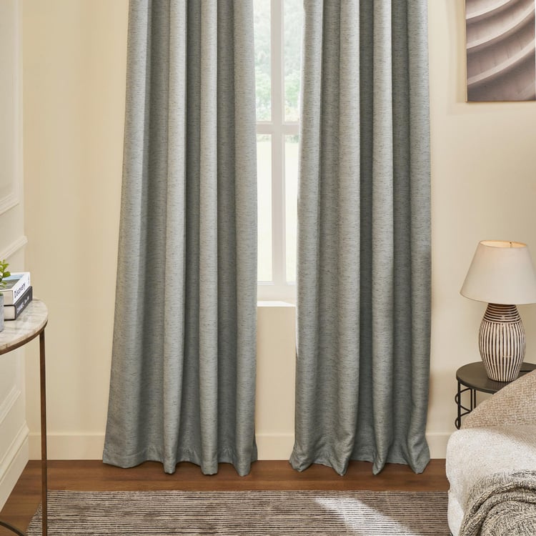 DECO WINDOW Mineral Grey Set of 2 Blackout Door Curtains