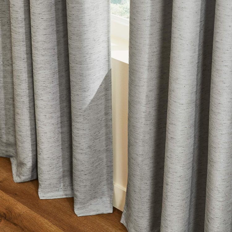 DECO WINDOW Mineral Grey Set of 2 Blackout Door Curtains