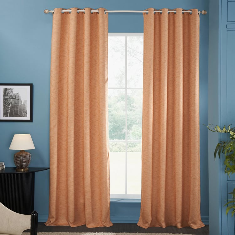 DECO WINDOW Rising Peach Set of 2 Blackout Door Curtains