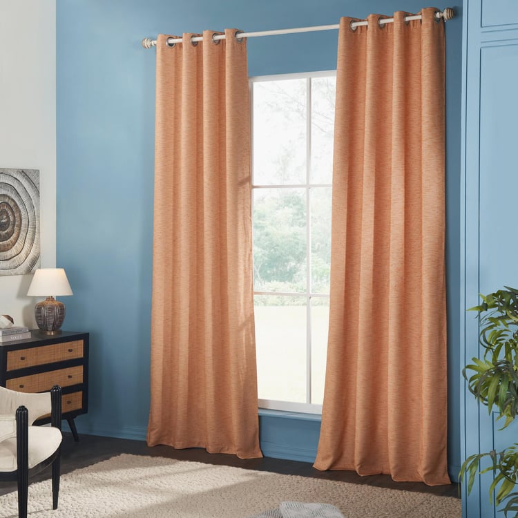 DECO WINDOW Rising Peach Set of 2 Blackout Door Curtains