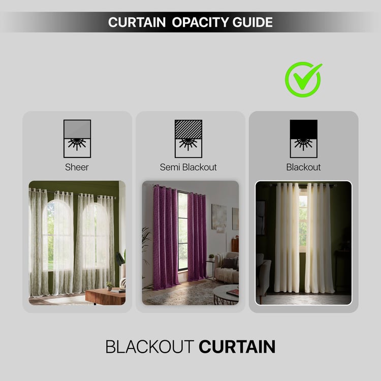 DECO WINDOW Pristine Ivory Set of 2 Blackout Door Curtains - 7ft