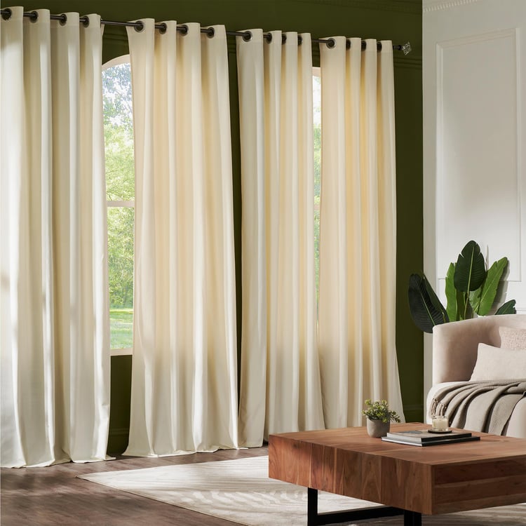 DECO WINDOW Pristine Ivory Set of 2 Blackout Door Curtains - 7ft
