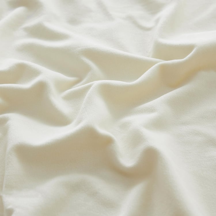 DECO WINDOW Pristine Ivory Set of 2 Blackout Door Curtains - 7ft