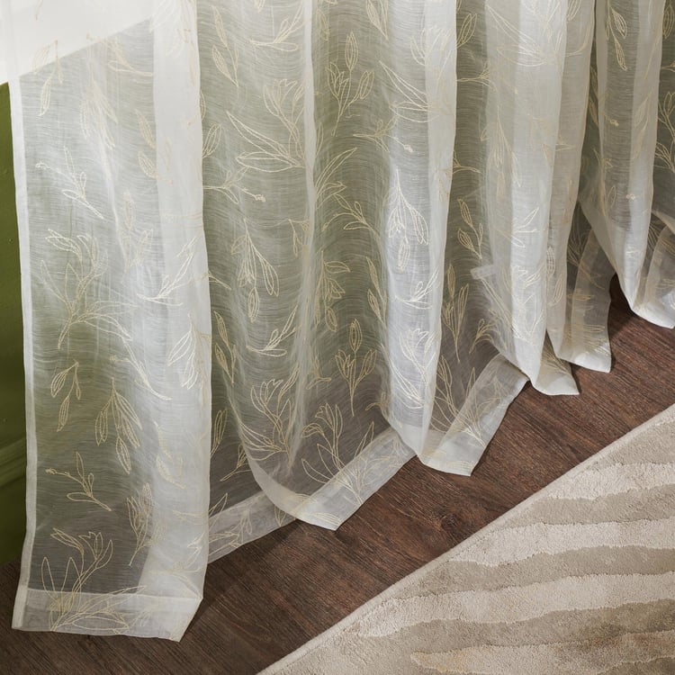 DECO WINDOW Set of 2 Embroidered Sheer Door Curtains