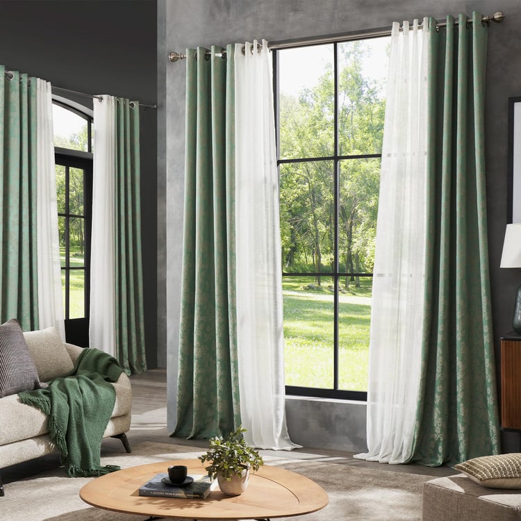 DECO WINDOW Horticulture Green Set of 2 Blackout Door Curtains