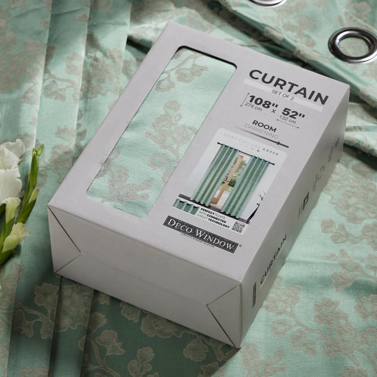 DECO WINDOW Horticulture Green Set of 2 Blackout Door Curtains