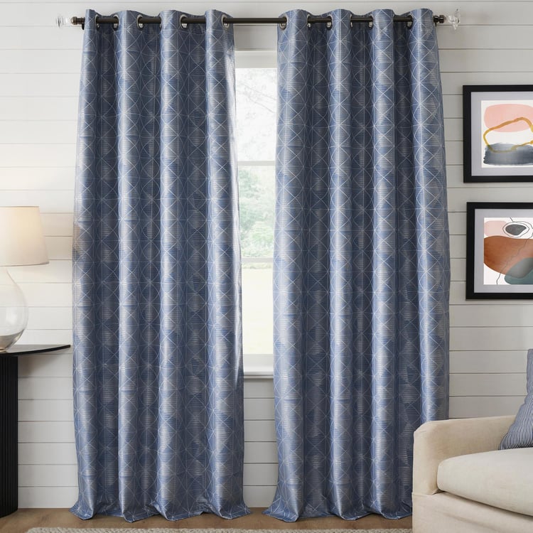 DECO WINDOW Antarctica Blue Set of 2 Blackout Door Curtains