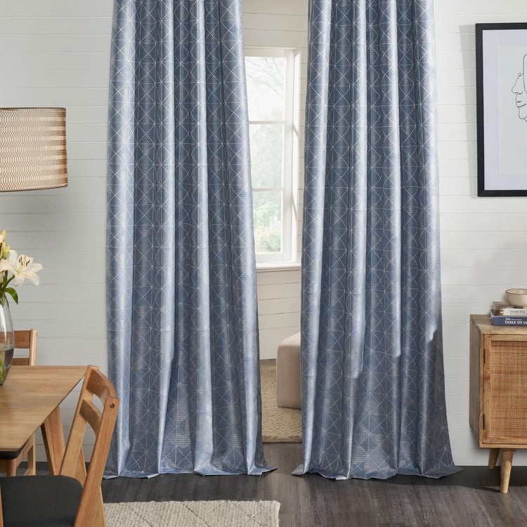 DECO WINDOW Antarctica Blue Set of 2 Blackout Door Curtains