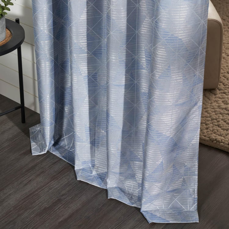 DECO WINDOW Antarctica Blue Set of 2 Blackout Door Curtains