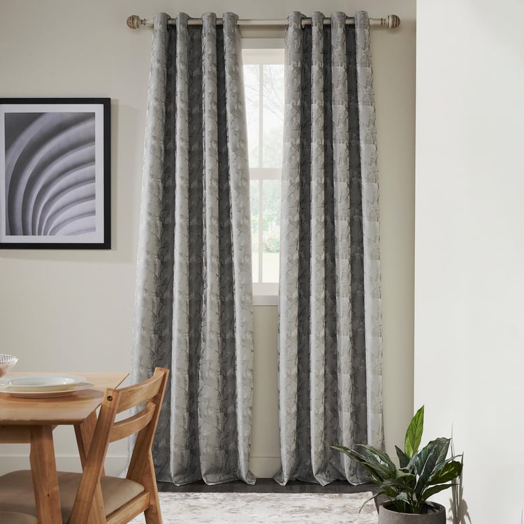 DECO WINDOW Mineral Grey Set of 2 Blackout Door Curtains