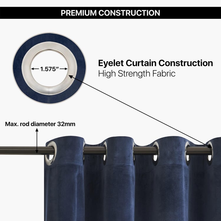 DECO WINDOW Antarctica Blue Set of 2 Blackout Door Curtains - 5ft