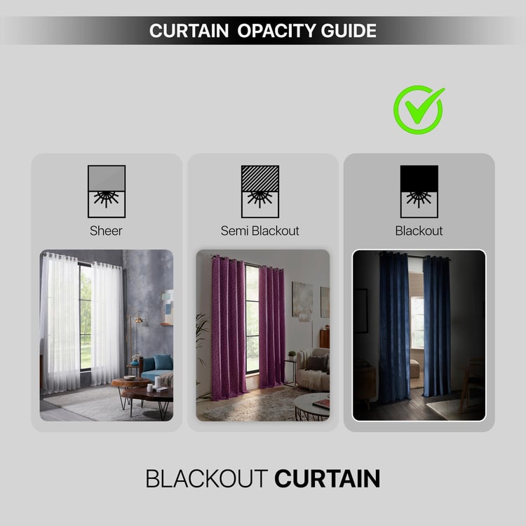 DECO WINDOW Antarctica Blue Set of 2 Blackout Door Curtains - 5ft