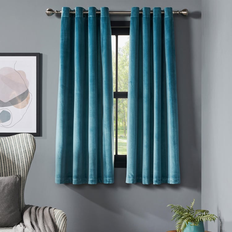 DECO WINDOW Lagoon Teal Set of 2 Blackout Window Curtains