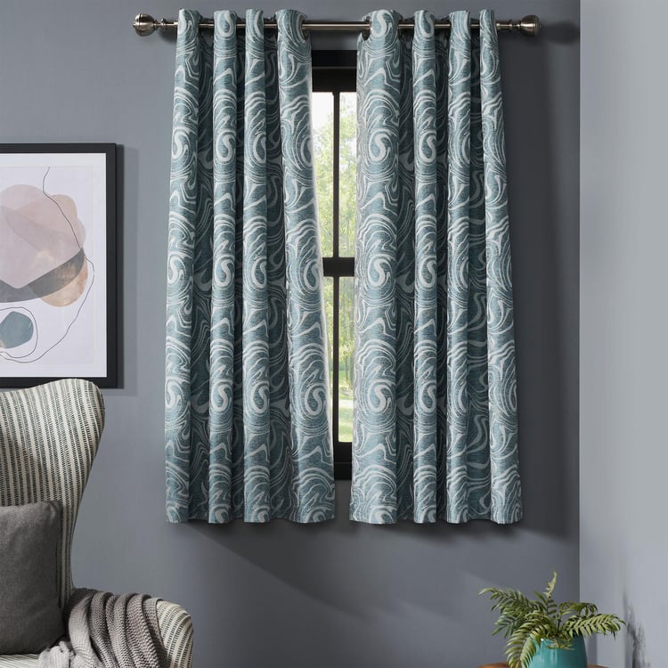 DECO WINDOW Lagoon Teal Set of 2 Blackout Window Curtains