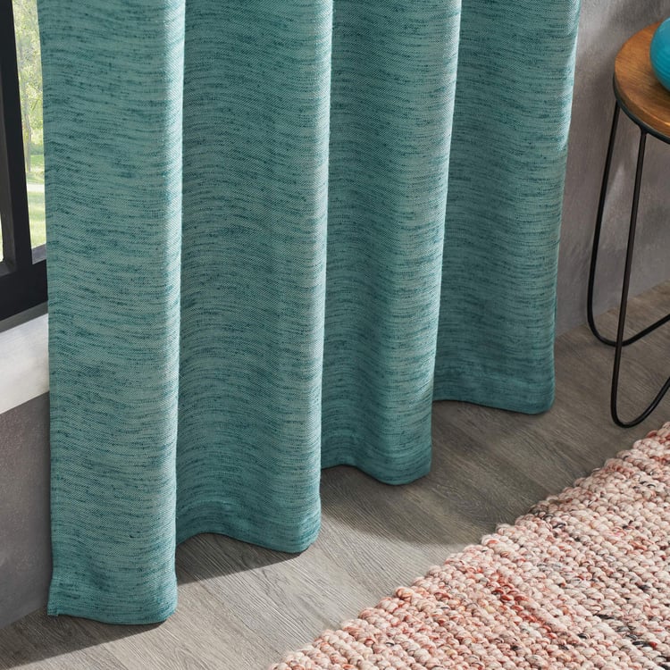 DECO WINDOW Lagoon Teal Set of 2 Blackout Door Curtains - 7ft