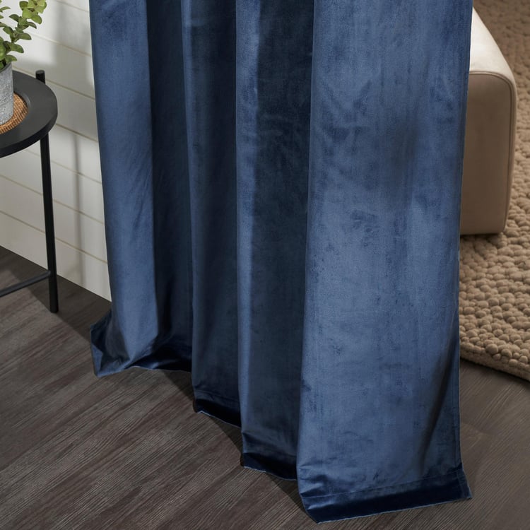 DECO WINDOW Antarctica Blue Set of 2 Blackout Door Curtains - 7ft