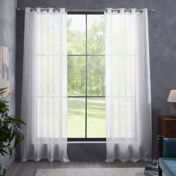 DECO WINDOW Hamlet Bleach Set of 2 Sheer Door Curtains