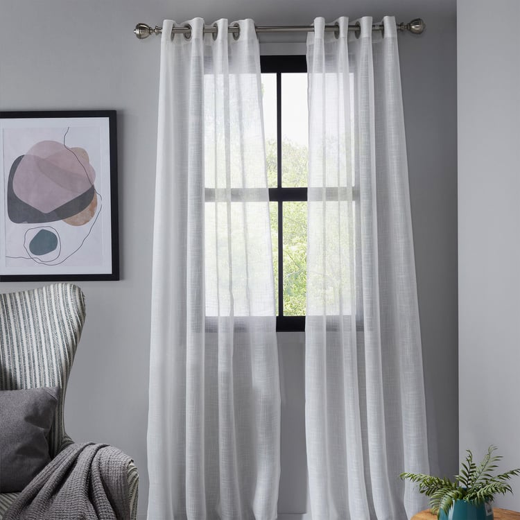 DECO WINDOW Hamlet Bleach Set of 2 Sheer Door Curtains