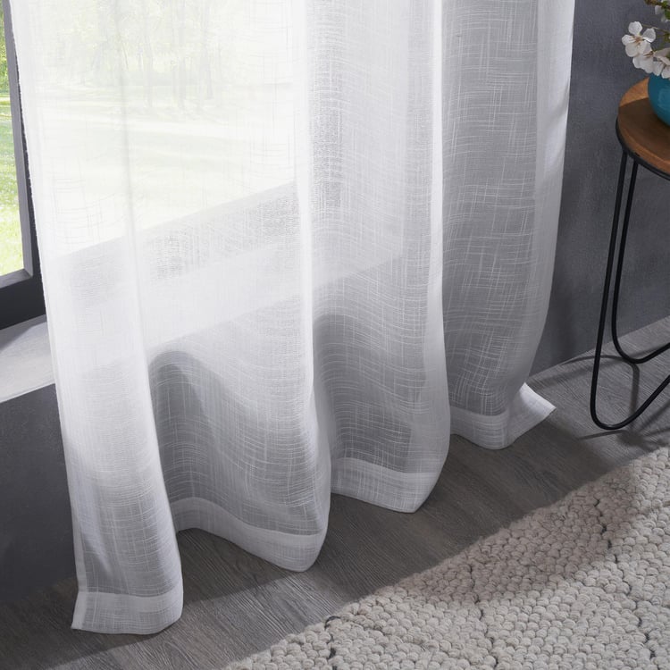 DECO WINDOW Hamlet Bleach Set of 2 Sheer Door Curtains