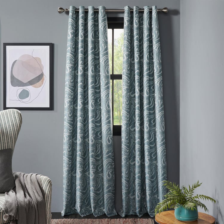 DECO WINDOW Lagoon Teal Set of 2 Blackout Door Curtains