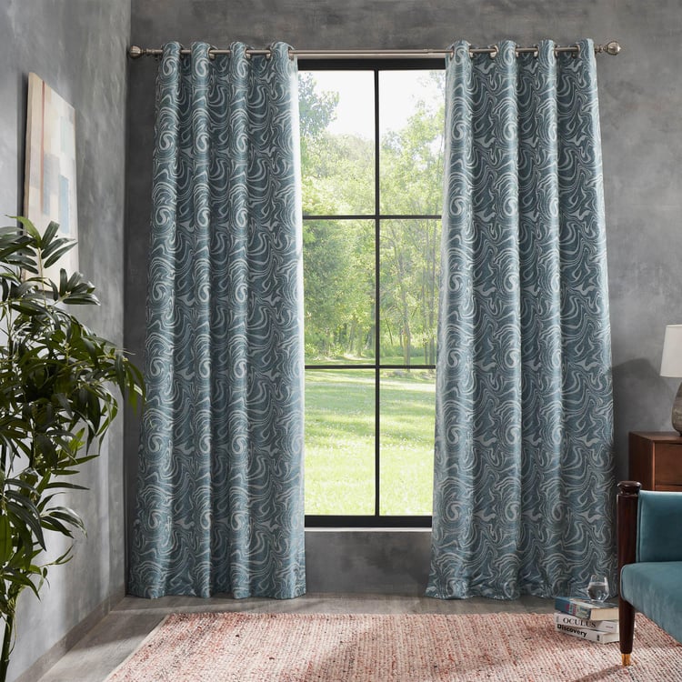 DECO WINDOW Lagoon Teal Set of 2 Blackout Door Curtains