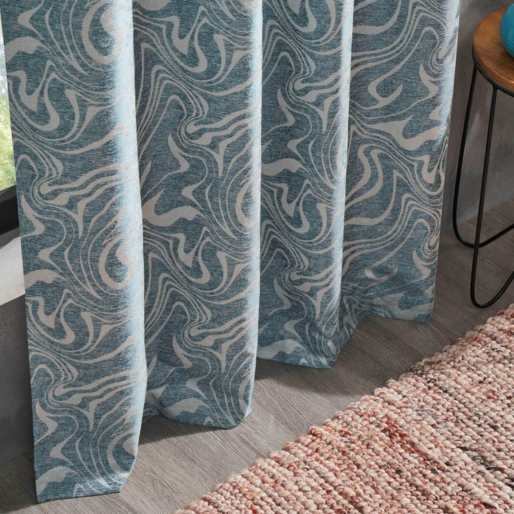 DECO WINDOW Lagoon Teal Set of 2 Blackout Door Curtains