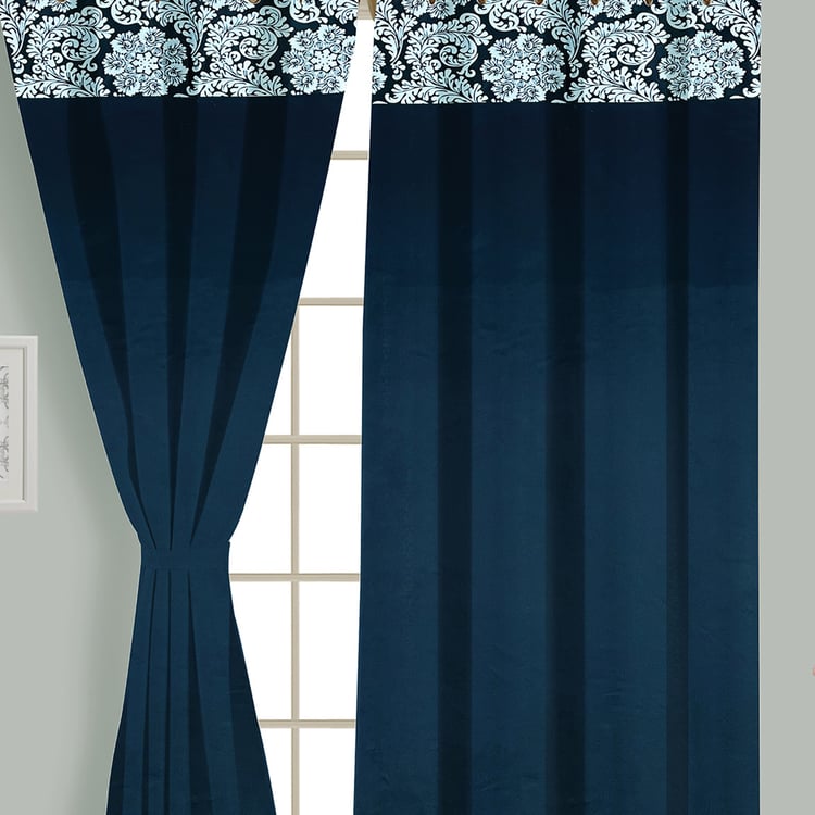 SWAYAM Set of 2 Printed Blackout Door Curtains - 7ft