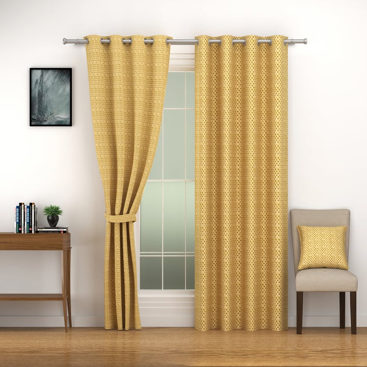 SWAYAM Marble Blackout Door Curtain - 7ft