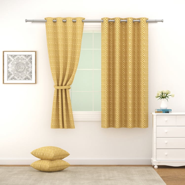 SWAYAM Marble 1Pc Blackout Window Curtain