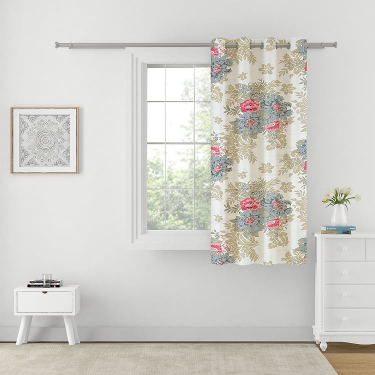 SWAYAM Zinnia Printed Room Darkening Window Curtain