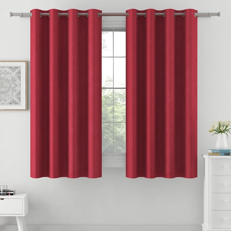 SWAYAM Micro Classic Set of 2 Room-Darkening Window Curtains