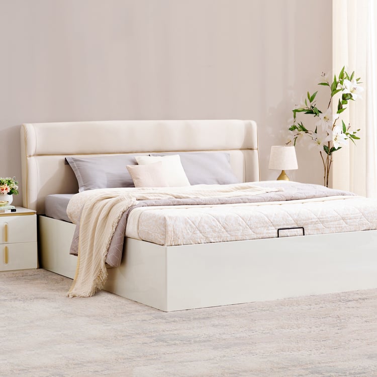 Senorita Elena King Bed with Hydarulic Storage - Cream