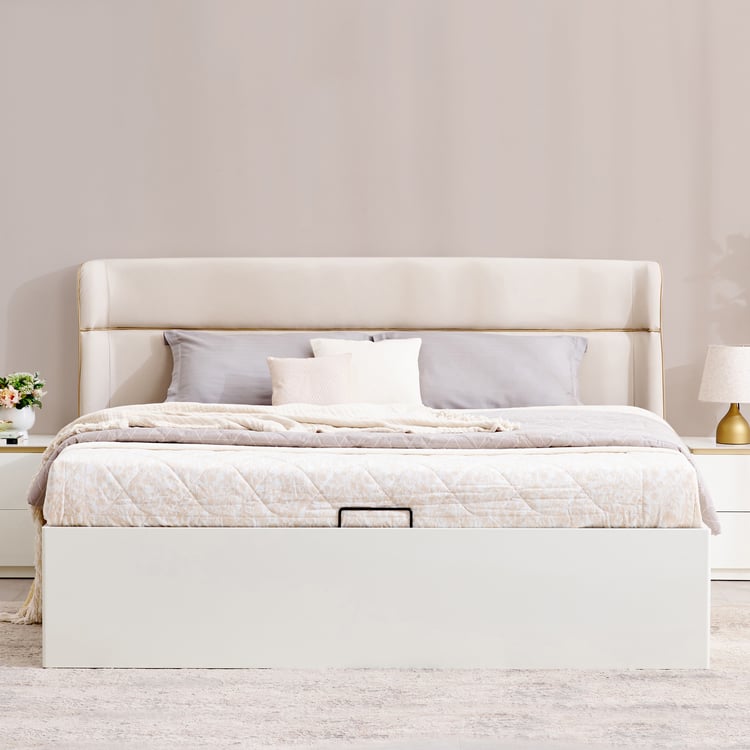 Senorita Elena Queen Bed with Hydraulic Storage - Cream